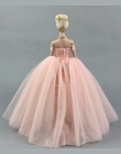 Sukienka + Welon/Różowy Lace Dress Party Wieczór Suknia Bubble spódnica Odzież Outfit Akcesoria Do 1/6 BJD Xinyi FR ST Lalka Bar