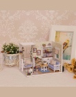 Doll House Meble Miniatura Diy Pył Pokrywa 3D Drewniane Miniaturas Domek Dla Lalek Zabawki dla Dzieci Prezenty Urodzinowe Kotek 