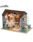 CUTEBEE Doll House Miniatura DIY Dollhouse W Meble Drewniany Dom Zabawki Dla Dzieci Prezent Urodzinowy Z007