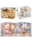 DIY Modelu Dollhouse Meble Miniaturowe Lalki Dom Pył Pokrywa 3D Drewniane Prezent Na Boże Narodzenie Zabawki Dla Dzieci Kotek Pa