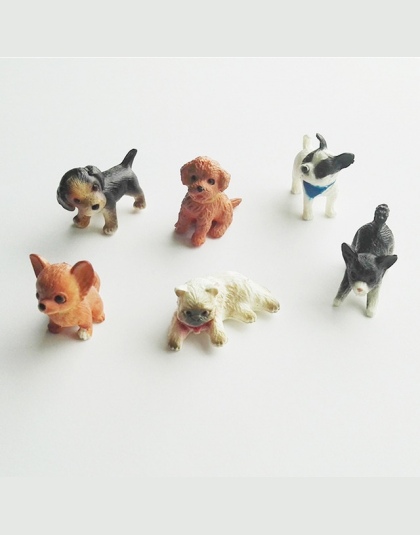 6 sztuk/partia symulacji kot i pies Dollhouse Miniaturowy Model Doll House Dekoracji Prezent Lalki Akcesoria 1:12 skala