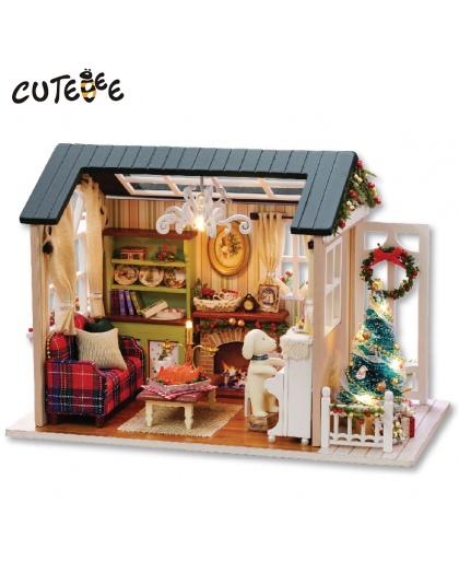 CUTEBEE Doll House Miniatura DIY Dollhouse W Meble Drewniane Zabawki Dom Dla Dzieci Dom Razy Z009