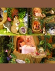 CUTEBEE DIY Doll House Drewniane Domów Lalek Miniaturowe dollhouse Meble Kit Zabawki dla dzieci Prezent Nakrętki Stacji domów la