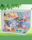 Małe DIY Dollhouse 3D Drewniane Mini Dom Lalki Realistyczne Handmade Miniatura Dollhouses Kit Zabawki dla Dzieci Dziewczyny Xmas