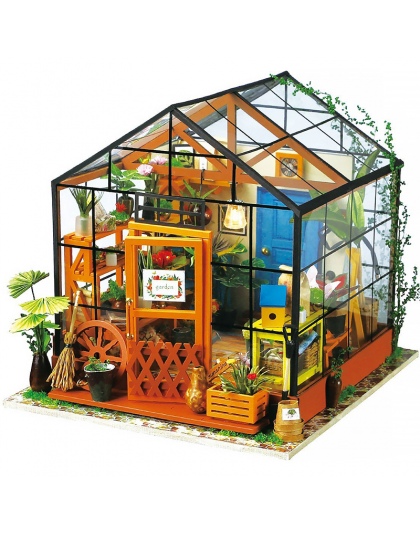 Doll House Miniatura DIY Dollhouse W Meble Drewniane Zabawki Dom Dla Dzieci Kathy Kwiat Dom Robotime DG104