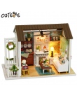 CUTEBEE Doll House Miniatura DIY Dollhouse W Meble Drewniany Dom Zabawki Dla Dzieci Prezent Happy Times Z008