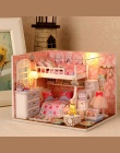 DIY Doll House Miniatura z Meble Kurz Pokrywa Drewniany Domek Dla Lalek Miniaturas Zabawki dla Dzieci Christmas Gift Nowy H6