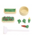 Miniatury Ogrodnictwo Warzyw Kwiaty Zestawy Mebli Dla Doll House Akcesoria Zabawki Plastikowe Statki Żywności Dla Dzieci Christm