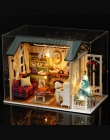 PYŁ POKRYWA Miniaturowy Domek Dla Lalek Prezenty Świąteczne Diy Puzzle zabawki Domek Dla Lalek Model Drewniane Meble Budynku
