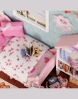 Miniatura Dollhouse Pokój Diy Zabawki Dom Szczęśliwy Mały Świata Montażu Zestawy Oświetlenia Miniaturowy Domek Dla Lalek Ręcznie