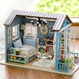 Dom dla lalek DIY Dollhouse Miniaturowe Modelu Zabawki Drewniane Meble Handmade dom dla lalek Zabawki Romantyczny Prezent Urodzi