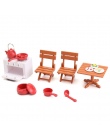 DIY DollHouse Mini Zestaw Piknikowy Acessories Dla Dzieci Z Tworzywa Sztucznego 1/12 Lalek Dom Wystrój Stół Meble Miniatura Zaba