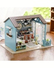 Dzieci Dziecko Handmade Doll House Meble Zestaw DIY Mini Domek Dla Lalek Drewniane Zabawki dla Dzieci Prezenty Urodzinowe Hut Wi