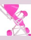 Różowy Baby Wózek dla Lalka Barbie Zabawki Dla Niemowląt Dzieci Przewóz Wózek Wózek Przedszkole Zabawki dla Lalek Barbie Meble D