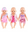 43 cm Lalki Baby Born Ubrania Lato Zestaw Do 18 "American Girl Doll Bikini + Cap Pływanie Garnitur Z kapelusz Lalki Akcesoria