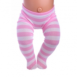 1 sztuk Różowy Paski Lalka Rajstopy Doll Kolorowe Legginsy Ubrania Nosić Fit 43 cm Baby Born Zapf Dzieci Najlepszy Urodziny prez