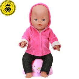 Baby Doll Ubrania Czerwony Z Kapturem Kurtka + Czarne Spodnie Garnitur fit 43 cm Dziecko Zapf Lalki Ubrania Lalki Akcesoria 541