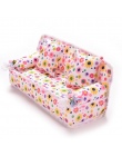 Mini Meble Kwiat Kanapa 20 cm Couch + 2 Poduszki Dla Barbies Doll House Akcesoria