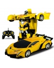 Odporne Na Wstrząsy Robot transformacja RC Samochód Sportowy Samochód Coche De Juguete RC Deformacji Samochodu Zabawki Dla Dziec