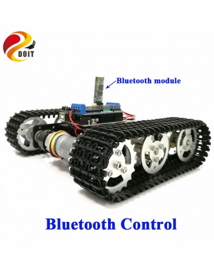 DOIT Bluetooth Sterowania Metalu Robota RC Tank Car Podwozie Gąsienicowe Śledzone Robot Konkurencji z UNO R3 Wyżywienie + Napędu