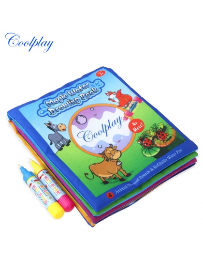 Zwierzęta Woda Rysunek Książki i 2 Magic Pen Wody Kolorowanki Deska Doodle Mat Dla Dzieci Uczenia Edukacyjne zabawki 21*17 cm)