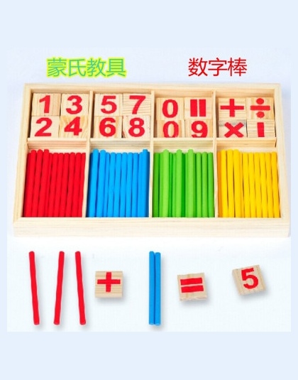Montessori Zabawki Dla Dzieci Puzzle Drewniane Matematycznych Edukacyjne Zabawki Numer Liczenia Sticks Zabawki Dzieci Matematyki