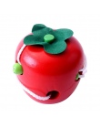 Gąsienica Zjada Apple Montessori Drewniane Zabawki Dla Dzieci 0-24 Miesięcy Wczesne Edukacyjne Dzieci Z Bringht Kolor