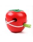 Gąsienica Zjada Apple Montessori Drewniane Zabawki Dla Dzieci 0-24 Miesięcy Wczesne Edukacyjne Dzieci Z Bringht Kolor