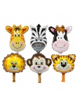 6 Sztuk Mini Tygrys Lew Zebra Jelenie Głowy Zwierząt Balon Foliowy Świnia Krowa Głowę Słonia Balony Urodziny Prezenty Dla Dzieci