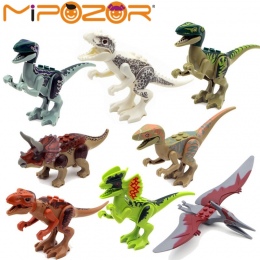 8 sztuk/zestaw Dinozaurów Jurajski Świata Montażu Bloki Klasyczne z Legoe Tyrannosaurus Dinozaurów Jurajski Figurki Budynku Zaba