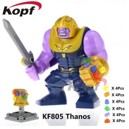 Super Heroes Jedna Sprzedaż Avengers 3 Thanos Nieskończoność Gauntlet Z 24 sztuk Moc Kamienie KF805 Building Blocks Zabawki Dla 