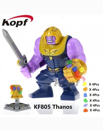 Super Heroes Jedna Sprzedaż Avengers 3 Thanos Nieskończoność Gauntlet Z 24 sztuk Moc Kamienie KF805 Building Blocks Zabawki Dla 