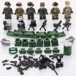 Plastikowy zestaw figurek LEGO żołnierze armia wojskowa karabiny maszynowe zabawki dla dzieci