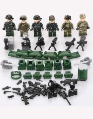 Plastikowy zestaw figurek LEGO żołnierze armia wojskowa karabiny maszynowe zabawki dla dzieci