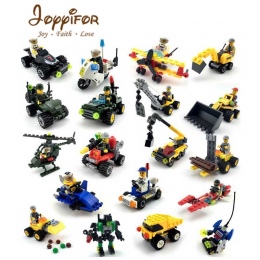 Joyyifor 8 rodzajów Helikopter robot Tank Żołnierz legoingly koparki Building Blocks Zabawki Dzieci Zabawki