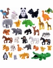 Figurka Duży Rozmiar Szczęśliwy Zwierzęta Zoo Owiec Małpa Pies Kot Piwa Turtle Królik Krowa Ptak Figurki Zabawki dla Dzieci Lego
