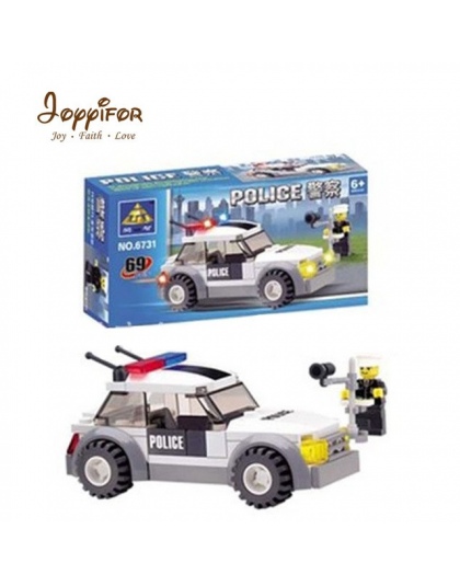 Joyyifor 69 sztuk Policji Cruiser Samochody Klocki Zabawki LegoINGlys Minifigure Zabawki Dla Dzieci Dla Dzieci Chłopcy Prezenty 
