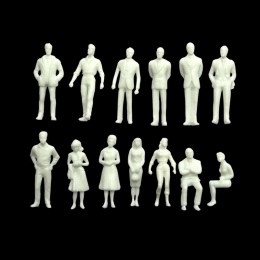 50 Sztuk Makieta Postać 1:50 Miniaturowy Biały Figurki Model Architektoniczny Ludzkiej Skali HO Model Tworzywo abs Narodów Zabaw