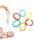 6 SZTUK Śliczne Kolorowe Rainbow Pierścienie Gryzak Dla Niemowląt Zabawki Dziecięce Łóżko Wózek Wiszące Dekoracji Grzechotki Zab