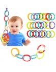 6 SZTUK Śliczne Kolorowe Rainbow Pierścienie Gryzak Dla Niemowląt Zabawki Dziecięce Łóżko Wózek Wiszące Dekoracji Grzechotki Zab