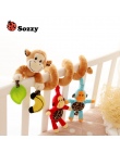 Szczęśliwy Małpa Dziecko Pluszowe Zwierząt Rattle Mobile, Niemowląt Wózek Bed Szopka Spirali Wiszące Zabawki Prezent dla Noworod