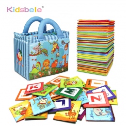 Kolorowy zestaw miękkich kart edukacyjnych dla maluchów do zabawy i nauki alfabet zwierzątka bezpieczne dla dziecka