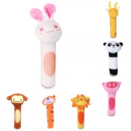 7 Styl Nadziewane Handbells Grzechotki Dla Dzieci Śliczne Cartoon Zabawki Zwierząt Piszczałka Bar Dziecko Zabawki Ręcznie Pluszo