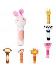 7 Styl Nadziewane Handbells Grzechotki Dla Dzieci Śliczne Cartoon Zabawki Zwierząt Piszczałka Bar Dziecko Zabawki Ręcznie Pluszo