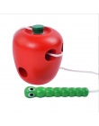 Kreatywny DIY Robak Jeść Owoce Jabłko Gruszka Arbuz Dziecko Drewniane zabawki Śmieszne Owoce Drewniane Zabawki Zielony Czerwony 