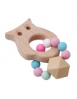 Bransoletka dziecka Ząbkowanie Zabawki Małych Zwierząt Shaped Biżuteria Organicznych Drewna Bukowego Silikonowe Kulki Baby Grzec