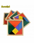 Surwish Drewniane Tangram 7 sztuka Puzzle Kolorowe Kwadratowy IQ Gra Łamigłówka Inteligentny Zabawki Edukacyjne dla Dzieci