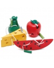 Montessori Edukacyjne Dla Dzieci Zabawki Zabawy Drewniane zabawki Robak Jeść Owoce Jabłko gruszka Wczesnego Uczenia Nauczania Po