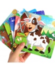 MUQGEW Drewniane Puzzle Układanki Zabawki Drewniane Dla Dzieci Cute Cartoon Zwierząt Puzzle Inteligencja Dzieci Zabawki Edukacyj