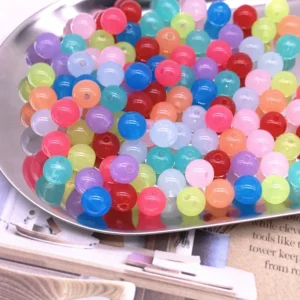 Akrylowe koraliki żelowe do robienia biżuterii DIY żółty fluorescencyjny